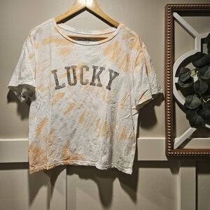 Lucky Brand Short Sleeve Casual Tie Dye Boxy Shirt Re-Issue Size Medium